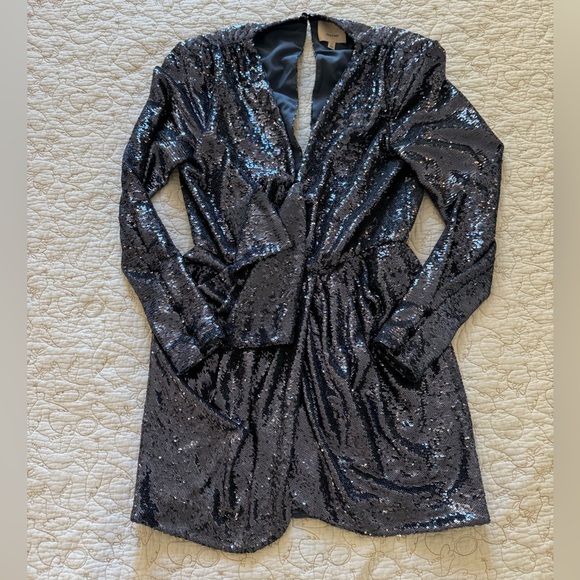 cinq a sept blue sequin dress Sirrina Dress main image 1